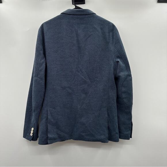 Zara Navy Blue Long Sleeve Two Button Double Lapel Suit Blazer Size‎ 40 - Picture 4 of 9